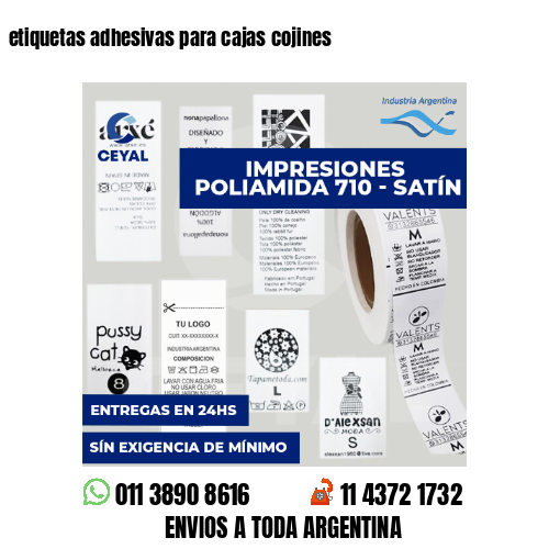 etiquetas adhesivas para cajas cojines