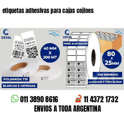 etiquetas adhesivas para cajas cojines