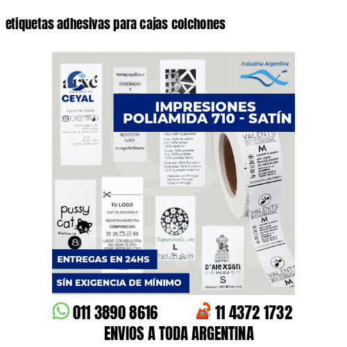 etiquetas adhesivas para cajas colchones