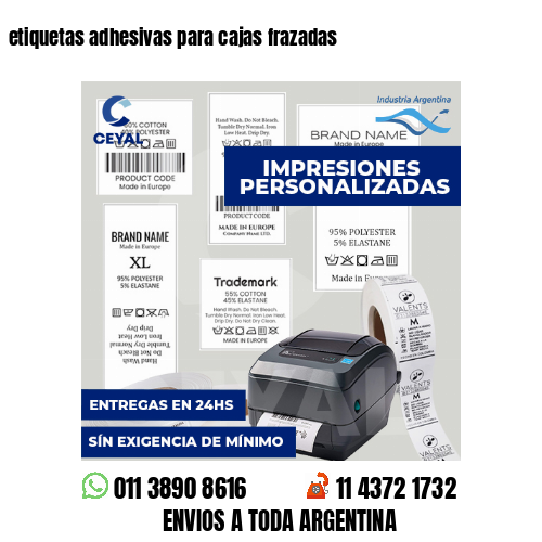 etiquetas adhesivas para cajas frazadas