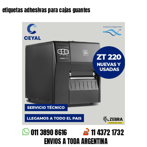 etiquetas adhesivas para cajas guantes