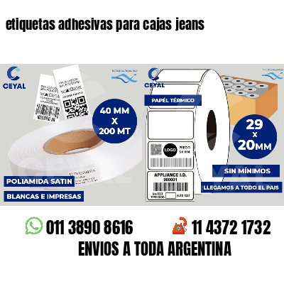 etiquetas adhesivas para cajas jeans