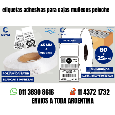 etiquetas adhesivas para cajas muñecos peluche