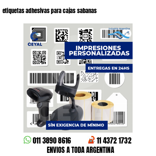 etiquetas adhesivas para cajas sabanas