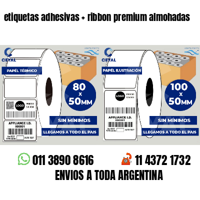 etiquetas adhesivas   ribbon premium almohadas