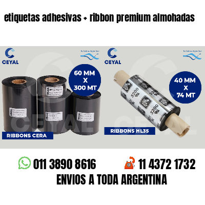 etiquetas adhesivas   ribbon premium almohadas