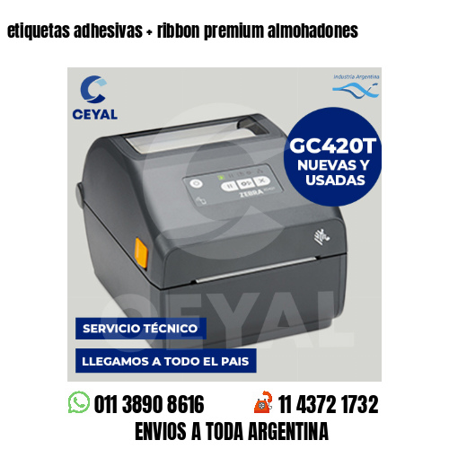 etiquetas adhesivas   ribbon premium almohadones