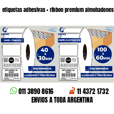 etiquetas adhesivas   ribbon premium almohadones