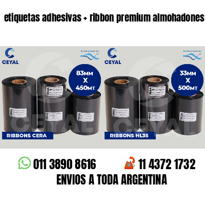 etiquetas adhesivas   ribbon premium almohadones