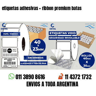 etiquetas adhesivas   ribbon premium batas