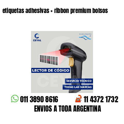 etiquetas adhesivas   ribbon premium bolsos