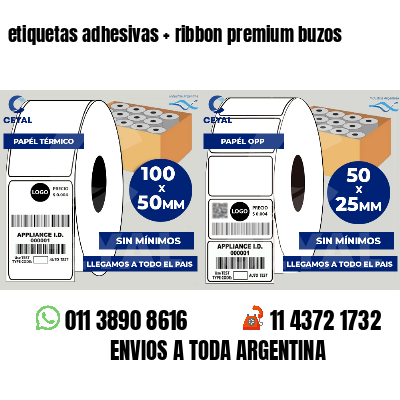 etiquetas adhesivas   ribbon premium buzos