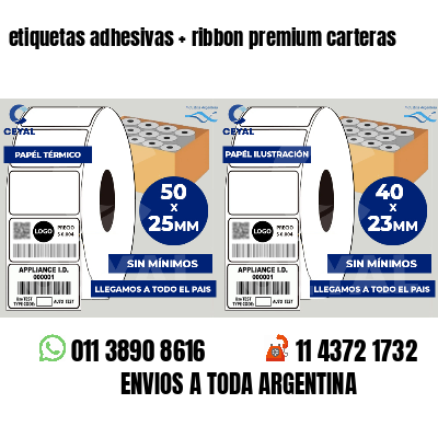 etiquetas adhesivas   ribbon premium carteras