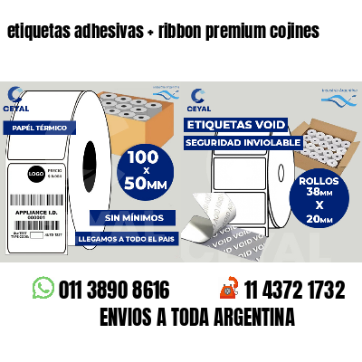 etiquetas adhesivas   ribbon premium cojines