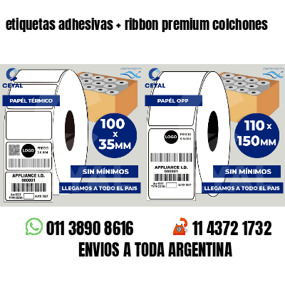 etiquetas adhesivas   ribbon premium colchones