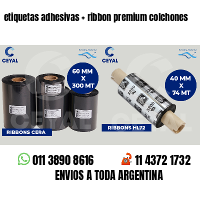 etiquetas adhesivas   ribbon premium colchones