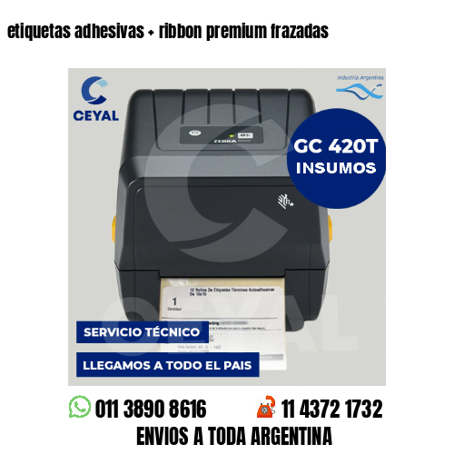 etiquetas adhesivas   ribbon premium frazadas