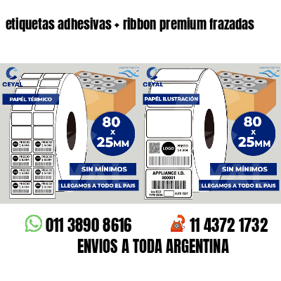 etiquetas adhesivas   ribbon premium frazadas