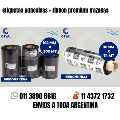 etiquetas adhesivas   ribbon premium frazadas