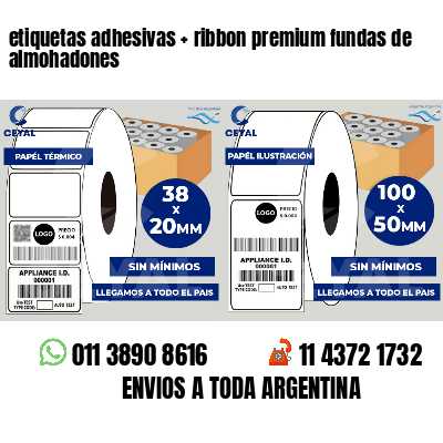 etiquetas adhesivas   ribbon premium fundas de almohadones