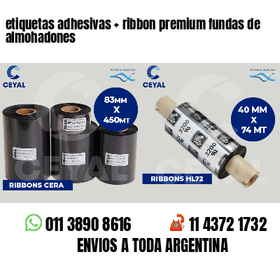 etiquetas adhesivas   ribbon premium fundas de almohadones