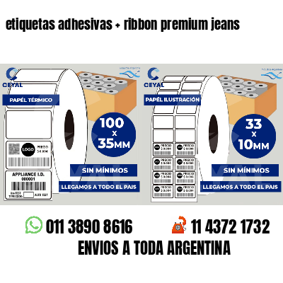 etiquetas adhesivas   ribbon premium jeans