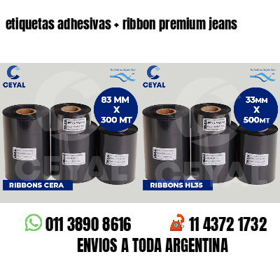 etiquetas adhesivas   ribbon premium jeans