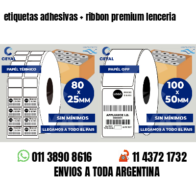 etiquetas adhesivas   ribbon premium lenceria