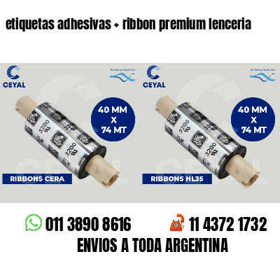 etiquetas adhesivas   ribbon premium lenceria