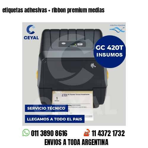 etiquetas adhesivas   ribbon premium medias