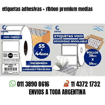 etiquetas adhesivas   ribbon premium medias