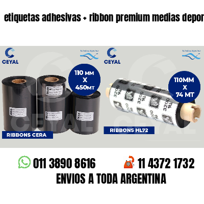 etiquetas adhesivas   ribbon premium medias deportivas