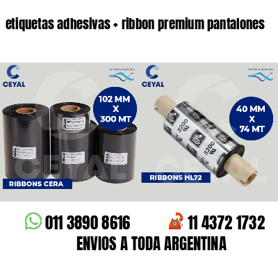 etiquetas adhesivas   ribbon premium pantalones