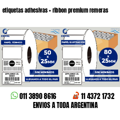 etiquetas adhesivas   ribbon premium remeras