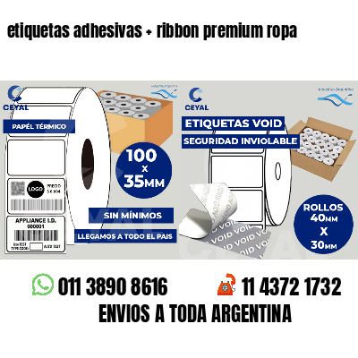 etiquetas adhesivas   ribbon premium ropa