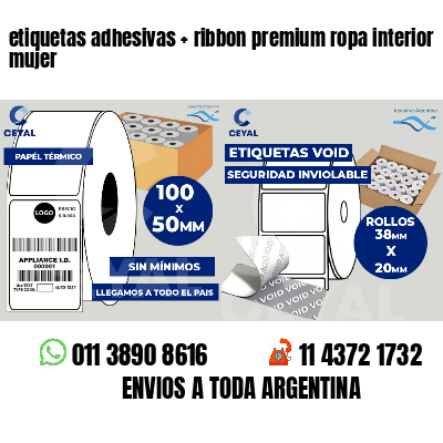 etiquetas adhesivas   ribbon premium ropa interior mujer