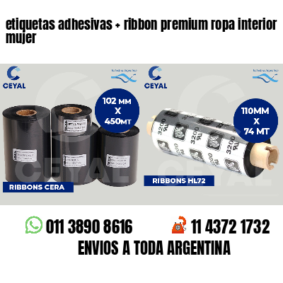 etiquetas adhesivas   ribbon premium ropa interior mujer