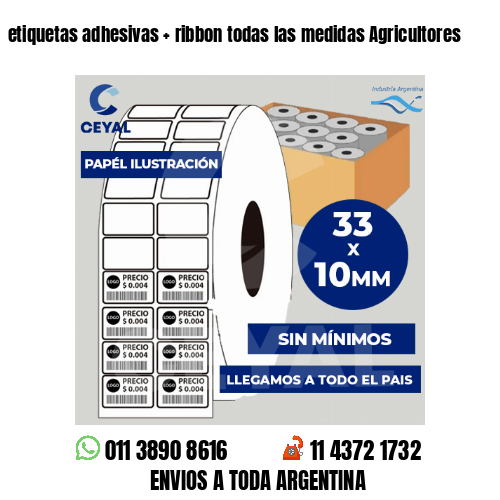 etiquetas adhesivas   ribbon todas las medidas Agricultores