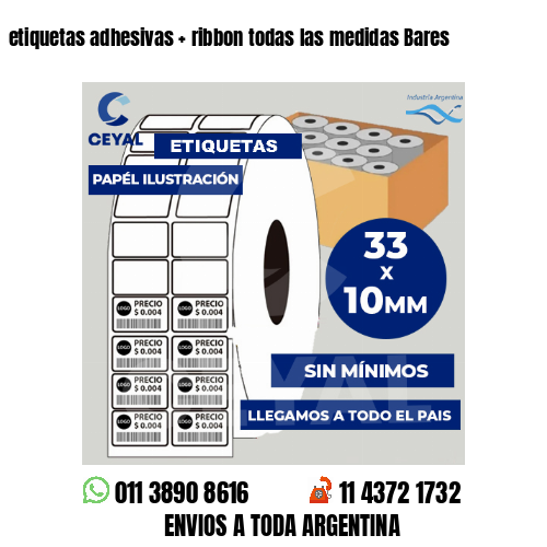 etiquetas adhesivas   ribbon todas las medidas Bares