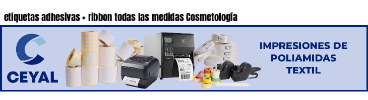 etiquetas adhesivas   ribbon todas las medidas Cosmetología