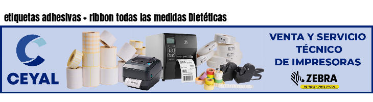 etiquetas adhesivas   ribbon todas las medidas Dietéticas