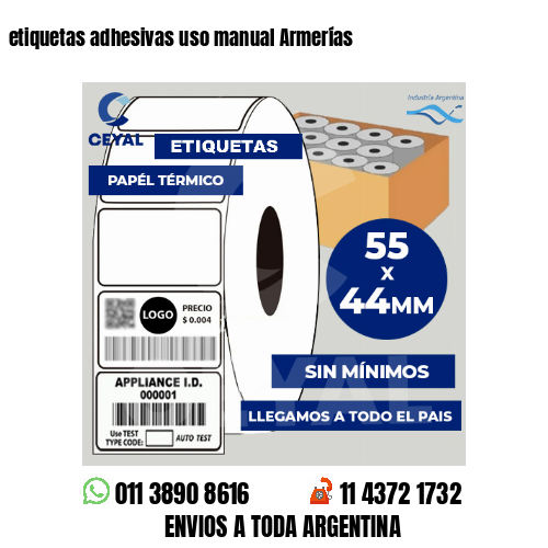 etiquetas adhesivas uso manual Armerías