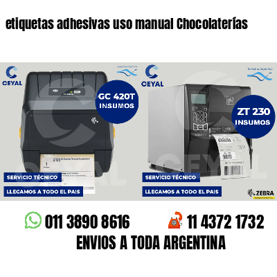 etiquetas adhesivas uso manual Chocolaterías