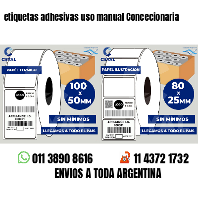 etiquetas adhesivas uso manual Concecionaria