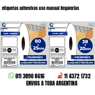 etiquetas adhesivas uso manual Regalerías