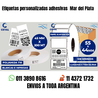 Etiquetas personalizadas adhesivas  Mar del Plata