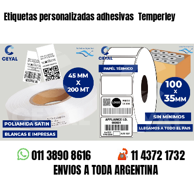 Etiquetas personalizadas adhesivas  Temperley