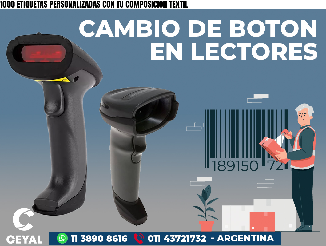 1000 ETIQUETAS PERSONALIZADAS CON TU COMPOSICION TEXTIL