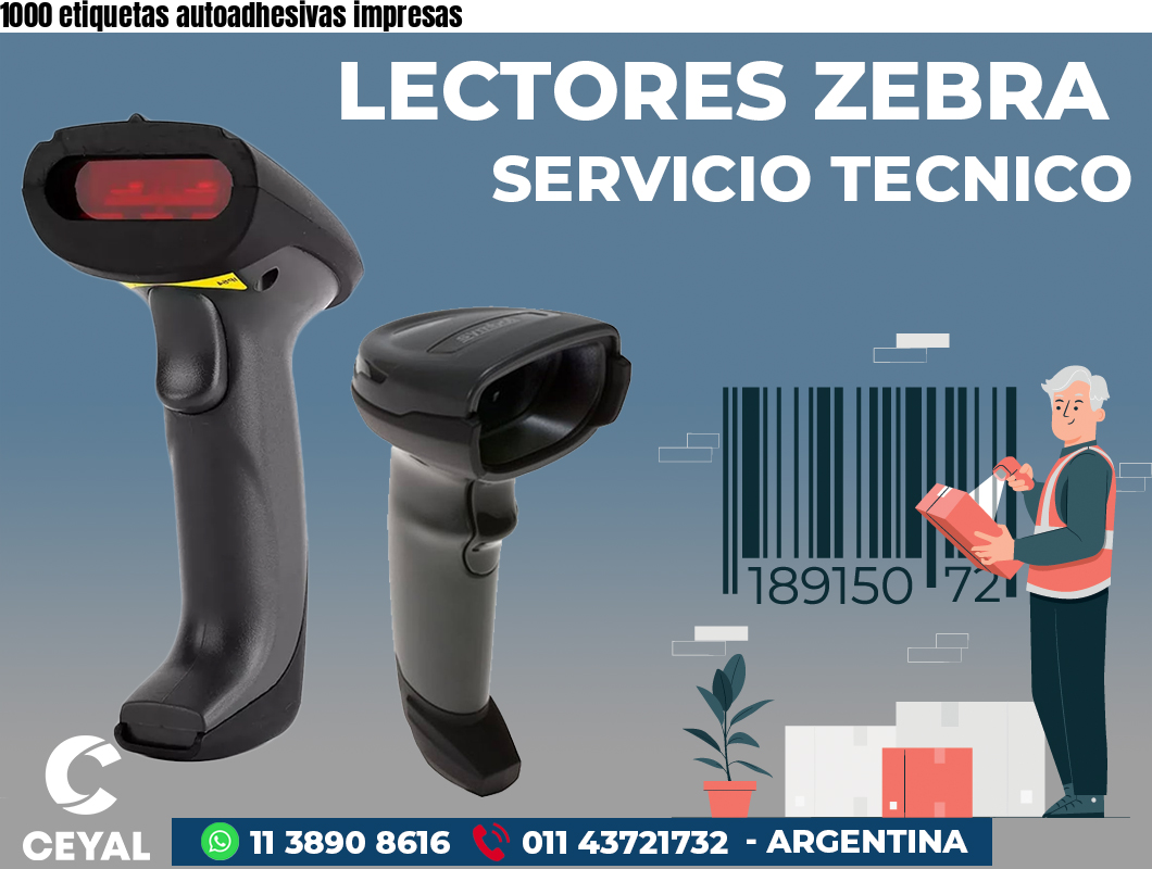 1000 etiquetas autoadhesivas impresas