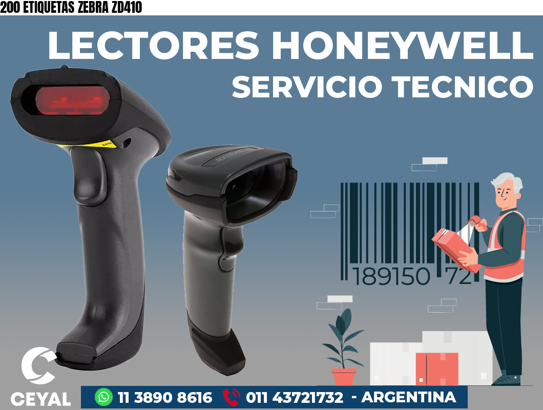 200 ETIQUETAS ZEBRA ZD410